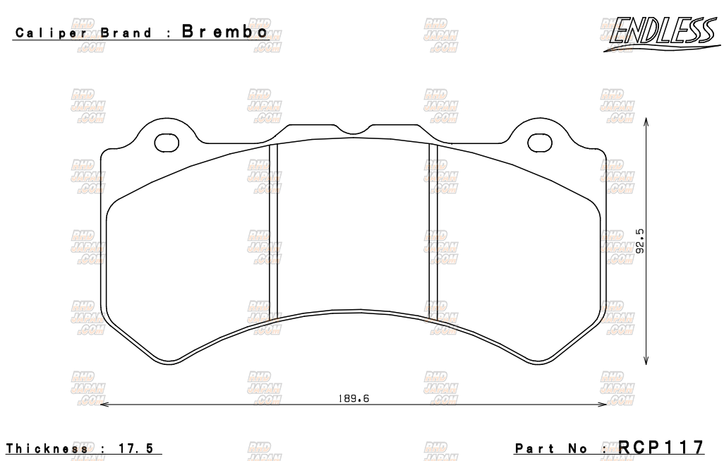 Endless Brake Pads Set MX72 Front - GT-R R35